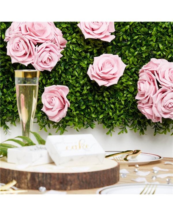 Pastel Pink Foam Rose Bud Decorations (5pk)