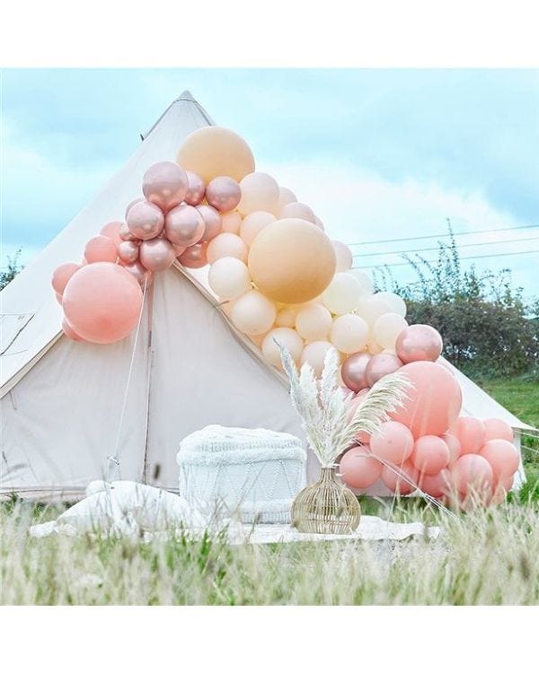 Peach, Nude &amp; Rose Gold Large Balloon Arch DIY Kit - 200 Balloons