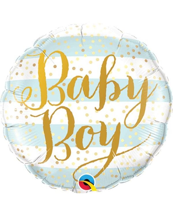 Blue Stripes Baby Boy Balloon - 18&quot; Foil