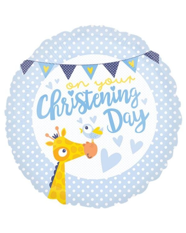 Blue Christening Day Balloon - 18&quot; Foil