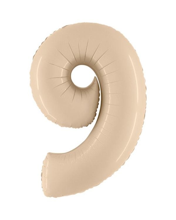 Number 9 Satin Cream Foil Balloon - 40&quot;