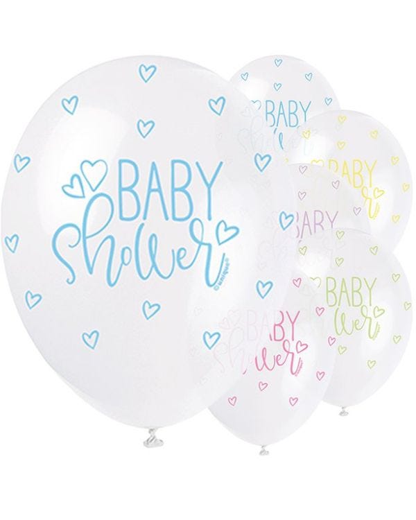 Baby Shower Pastel Mix Latex Balloons - 12&quot; (5pk)