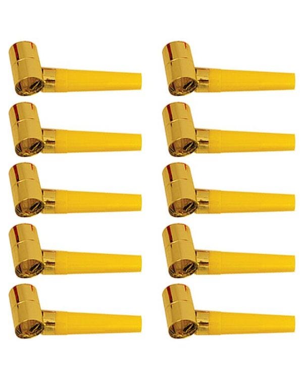Gold Foil Party Blowers - Mega Pack (144pk)