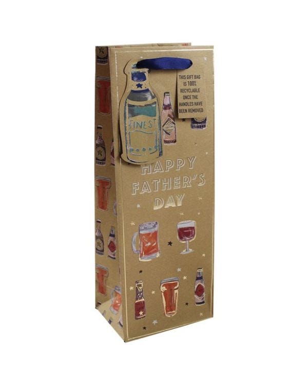 Happy Fathers Day Bottle Gift Bag