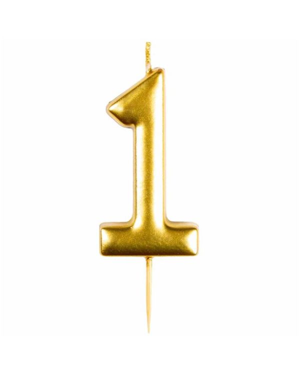 Number 1 Gold Candle