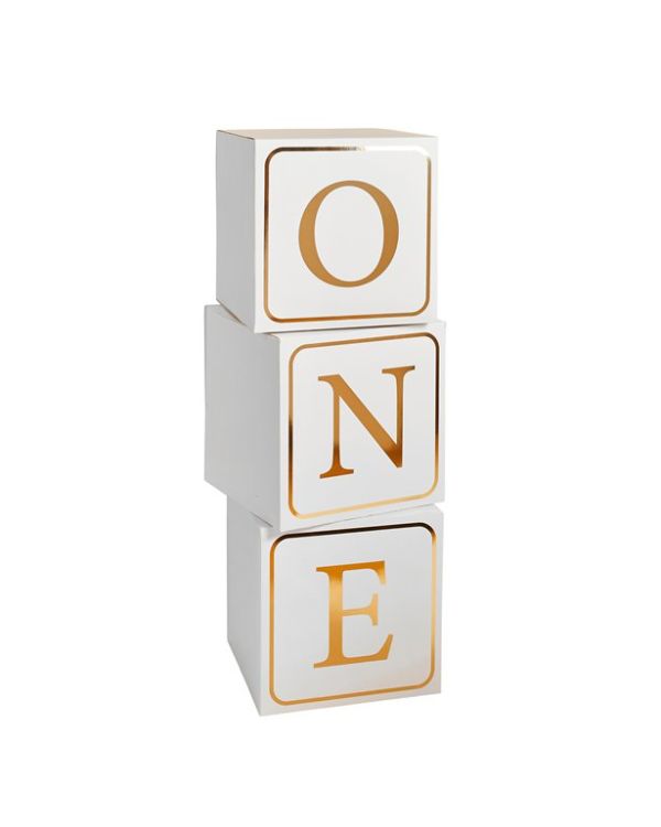 1st Birthday Giant &#039;One&#039; Block Boxes (3pk)