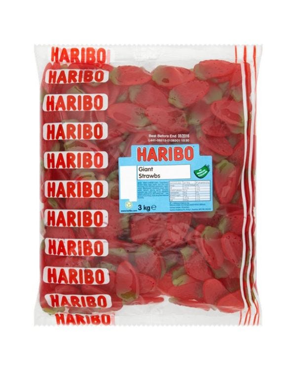 Haribo Giant Strawbs - 3kg