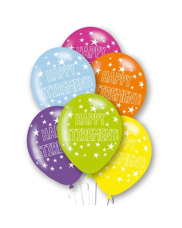 Retirement Latex Balloons - 11&quot; (6pk)