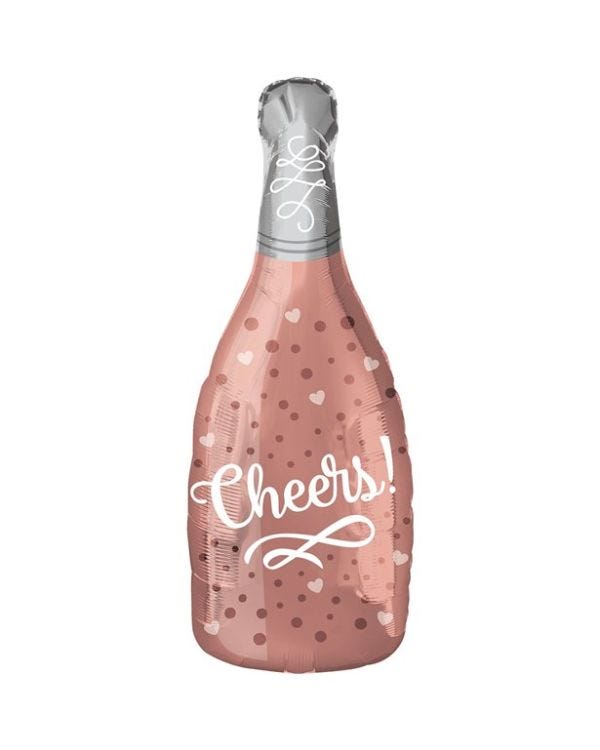 Cheers Rose Gold Champagne Foil Balloon - 26&quot;