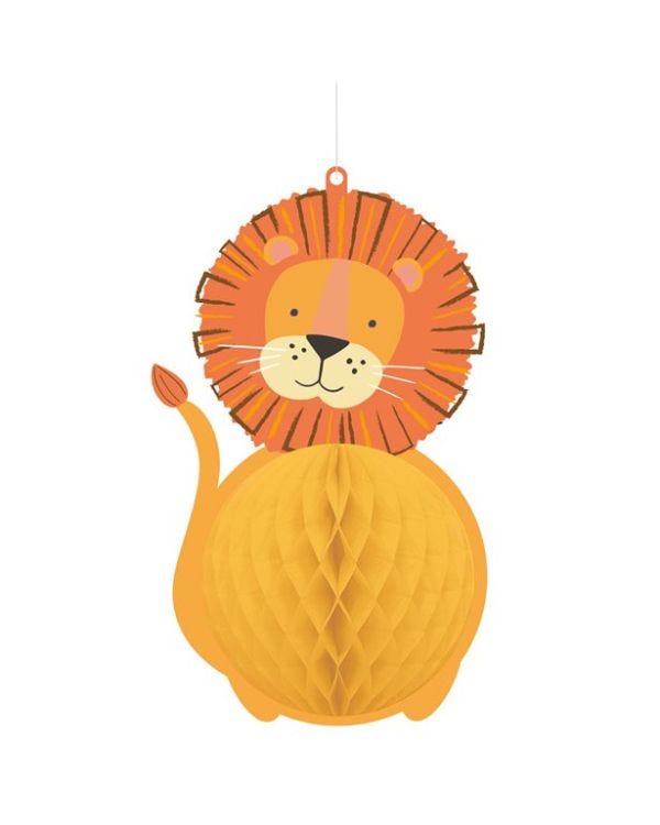 Get Wild Safari Party Lion Honeycomb Decoration