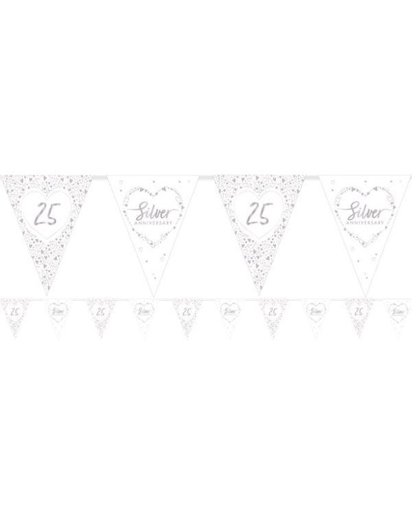 25th Silver Wedding Anniversary Flag Bunting - 3.7m