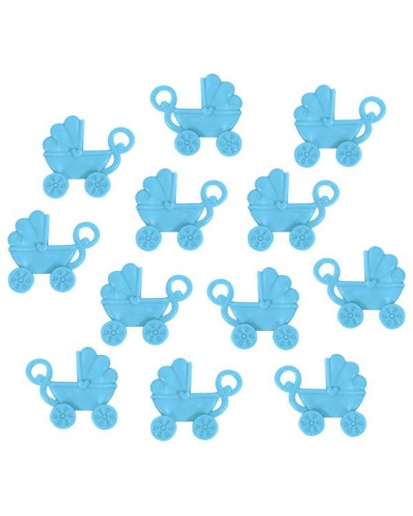 Baby Shower Favour Blue Pram Charms (12pk)
