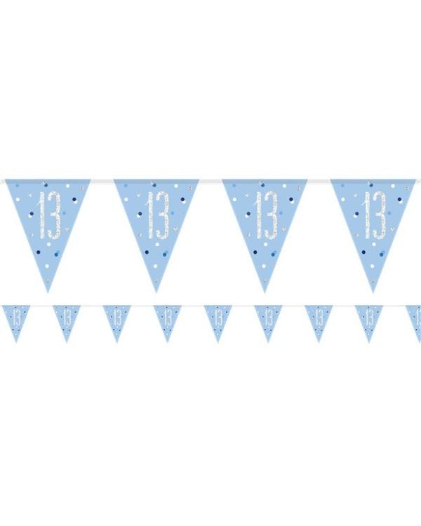 Blue Number 13 Plastic Bunting - 2.75m