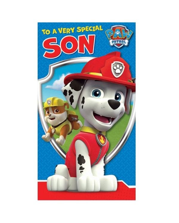 Paw Patrol Son Birthday Card