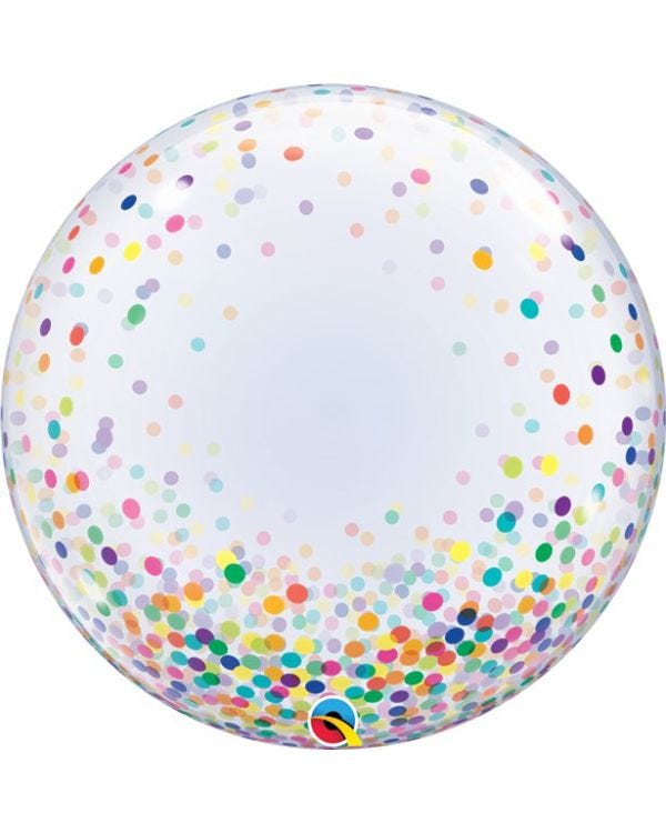 Colourful Confetti Printed Bubble Balloon - 24&quot;