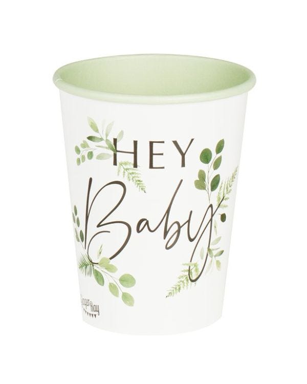 Botanical Baby Paper Party Cups (8pk)
