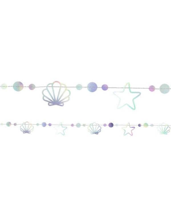Mermaid Iridescent Shell Garland - 1.65m