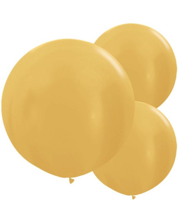 Metallic Gold Balloons - 24&quot; Latex (3pk)