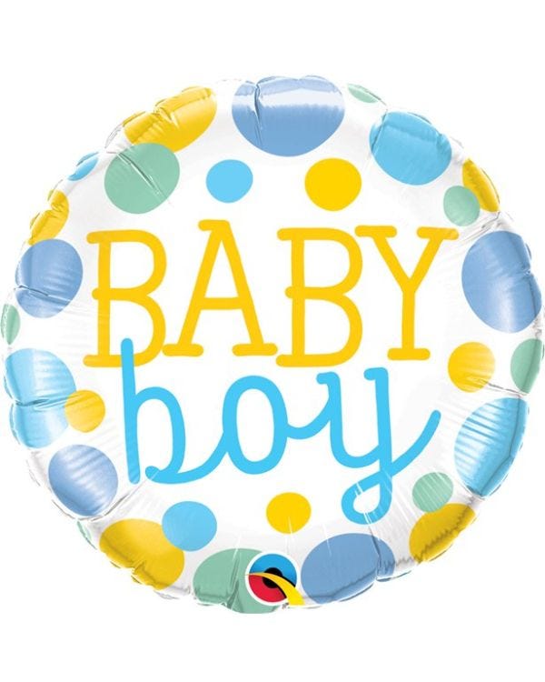 Dotty Baby Boy Foil Balloon - 18&quot; Balloon