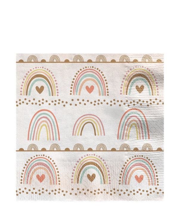 Boho Rainbow Paper Napkins - 33cm (16pk)
