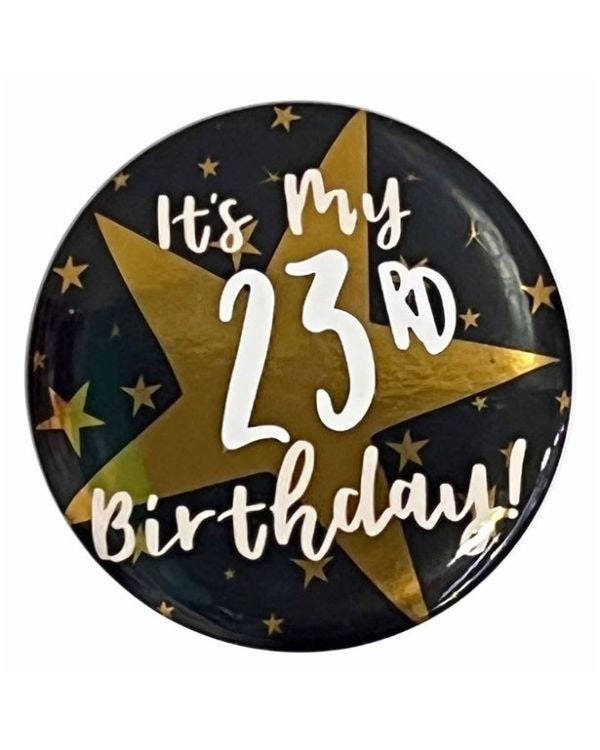 Add an Age Star Birthday Badge - 6cm