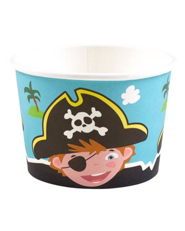 Captain Pirate Paper Ice Cream Tubs - 241ml (8pk)