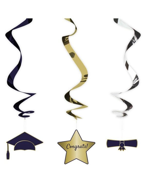 Graduation Swirl Decorations (3pk)