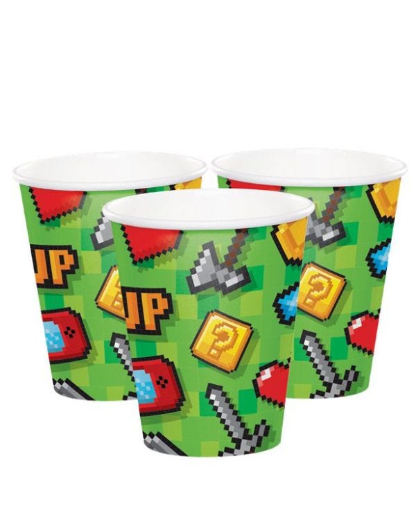 Game On Paper Cups - 266ml (8pk)