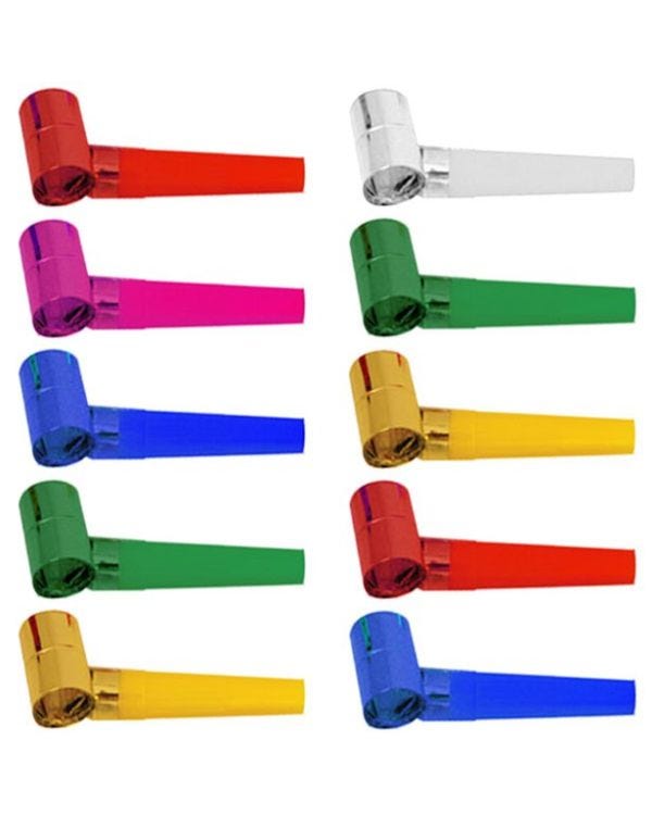 Multi-coloured Foil Party Blowers - Mega Pack (144pk)