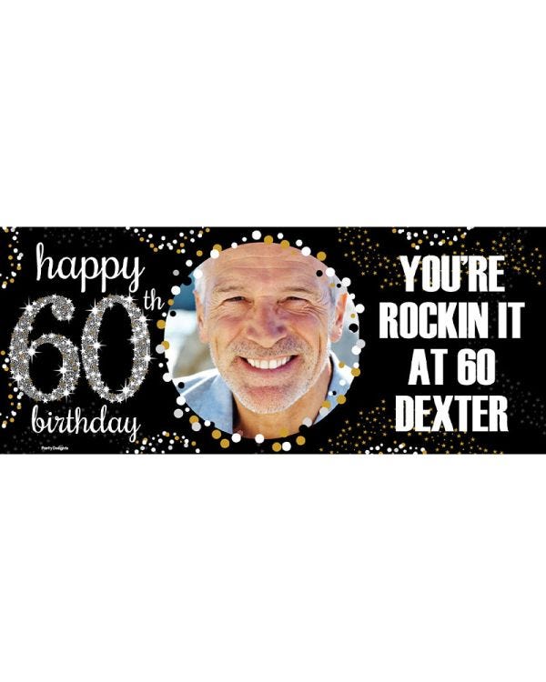 60th Sparkling Celebration Personalised Banner