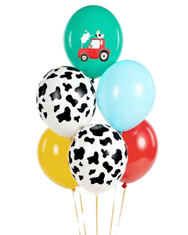 Farm Print Balloons - 12&quot; Latex (6pk)