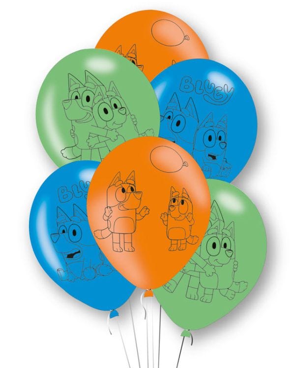 Bluey Party Latex Balloons (6pk)