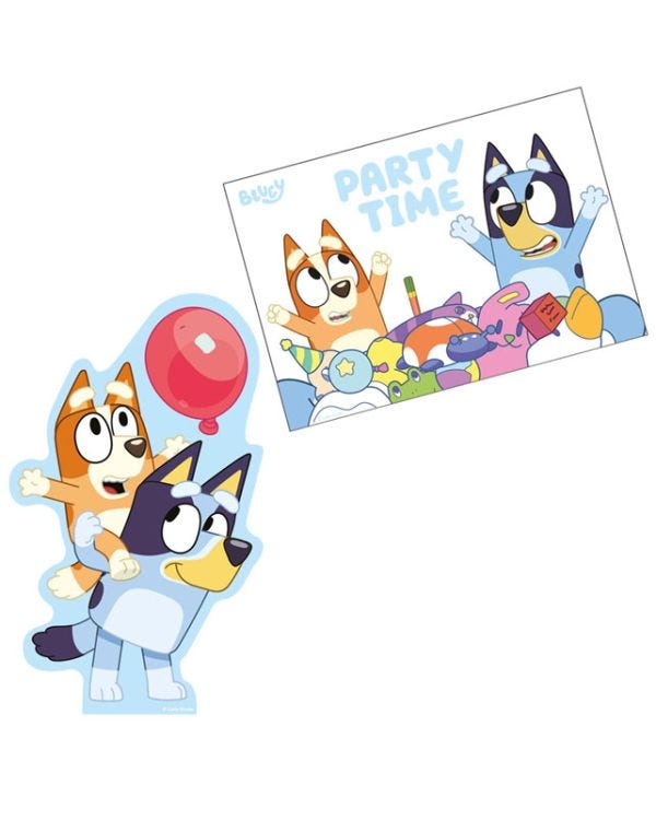 Bluey Party Invitations &amp; Envelopes (8pk)