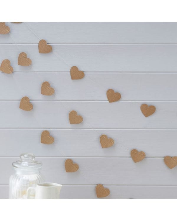 Kraft Paper Heart Garland - 5m