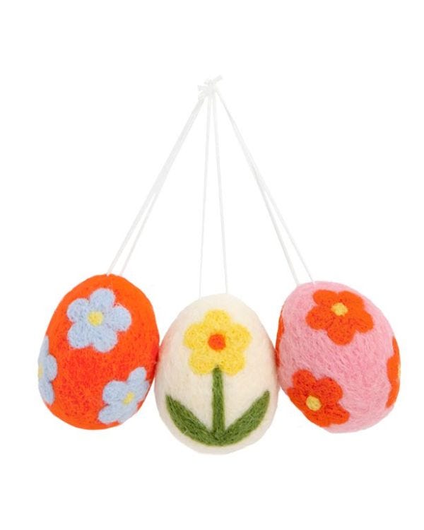 Easter Felt Egg Decorations (3pk)