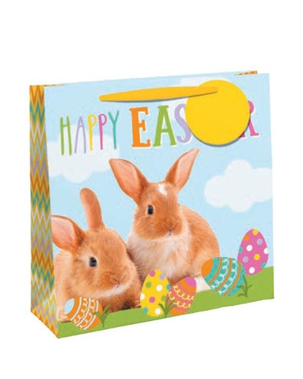 Large Happy Easter Bunny Bag - 33cm