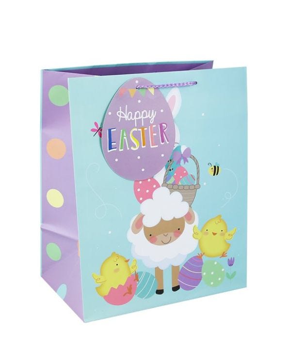 Easter Cute Egg Hunt Large Gift Bag &amp; Tag