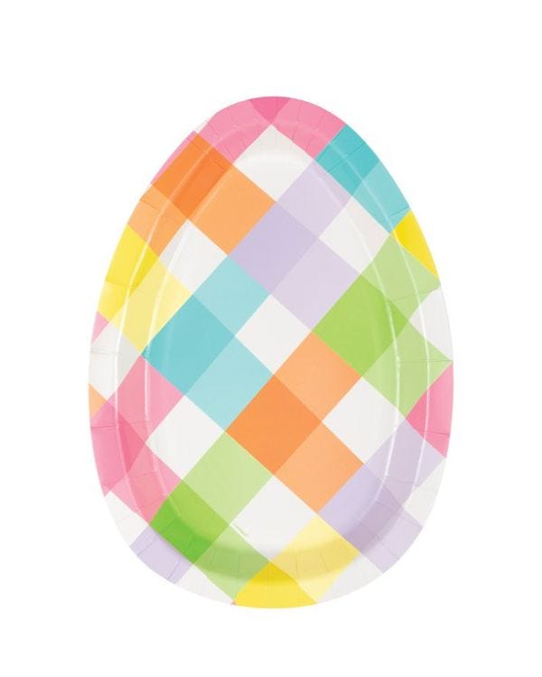 Eggcellent Easter Egg Shaped Plates - 30cm (8pk)
