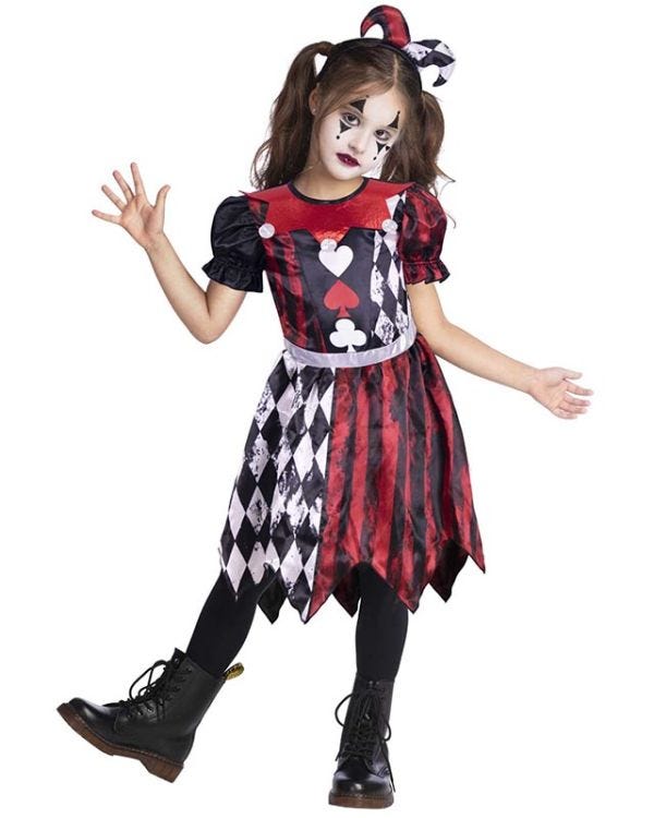 Ruby Jester Girl - Childs Costume