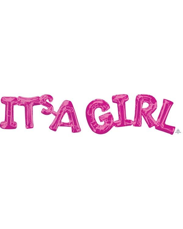 Its A Girl Pink Phrase Balloon - 40&quot; Foil