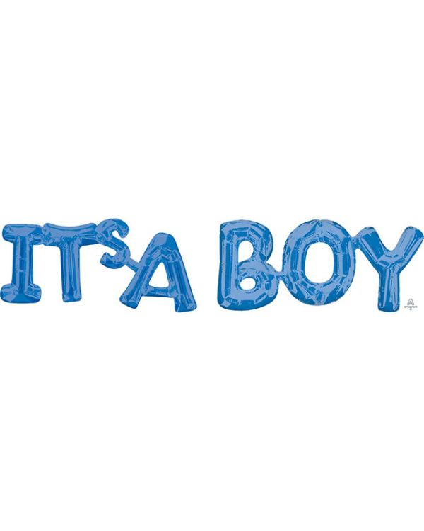 Its A Boy Blue Foil Phrase Balloon - 40&quot; Foil