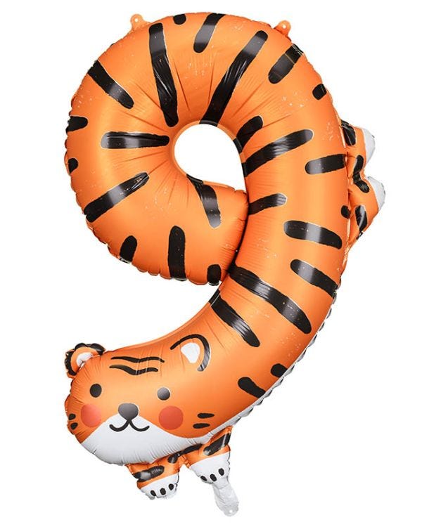 Tiger Number 9 Balloon - 34&quot; Foil