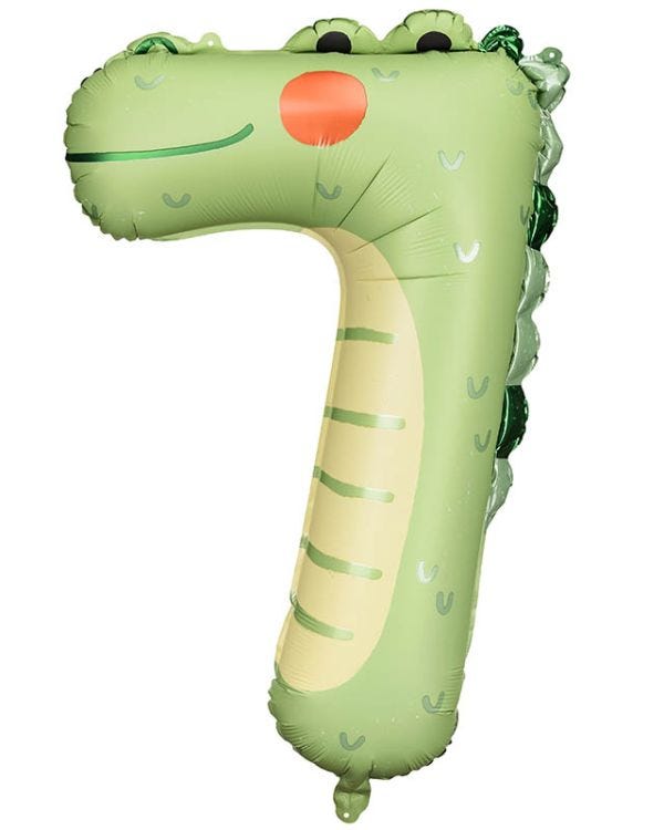 Crocodile Number 7 Balloon - 34&quot; Foil