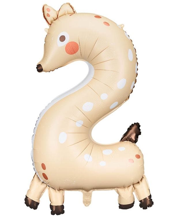 Deer Number 2 Balloon - 34&quot; Foil