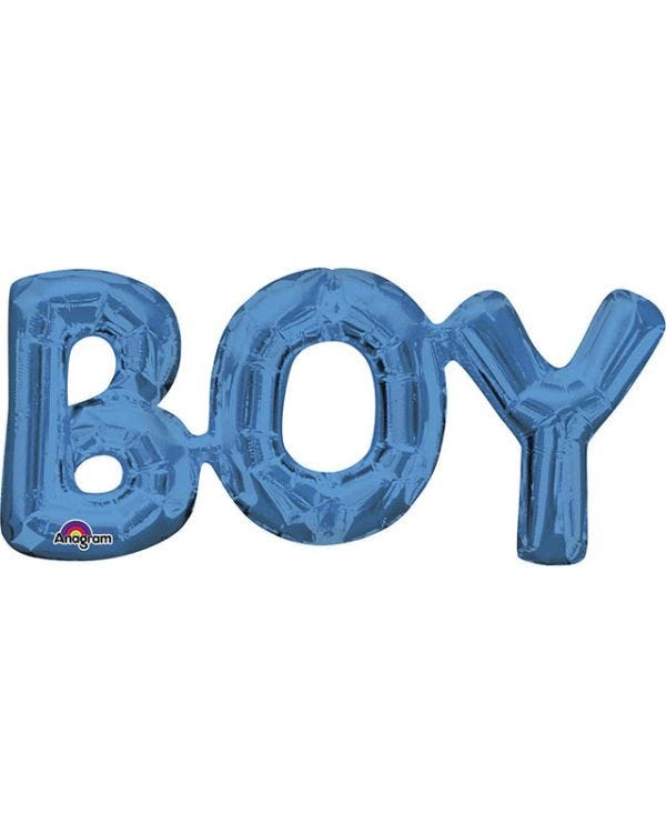 Blue &#039;BOY&#039; Phrase Foil Balloon - 20&quot; x 9&quot;