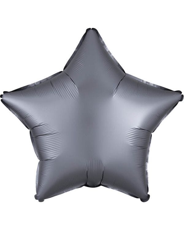 Satin Luxe Graphite Star Balloon - 18&quot; Foil (Unpackaged)