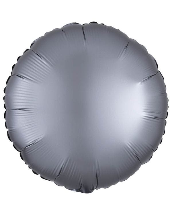 Satin Lux Graphite Round Balloon - 18&quot; Foil
