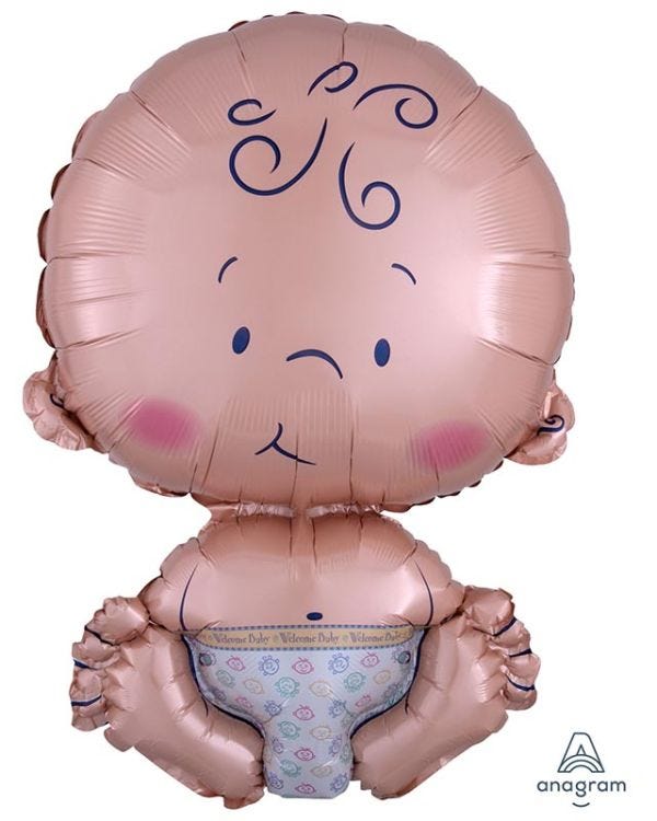 Welcome Baby Sitting Balloon - 22&quot; x 6&quot; Foil