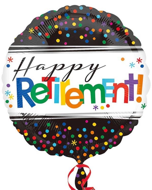 Happy Retired Dots Balloon - 18&quot; Foil
