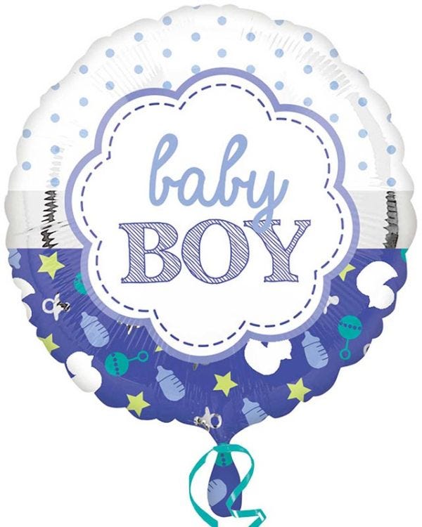 Baby Boy Scallop Balloon - 18&quot; Foil